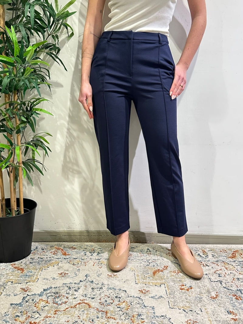 Tensione In - Pantalone punto milano slim fit blu