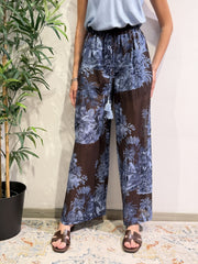 Motel - Pantalone fantasia palme moro