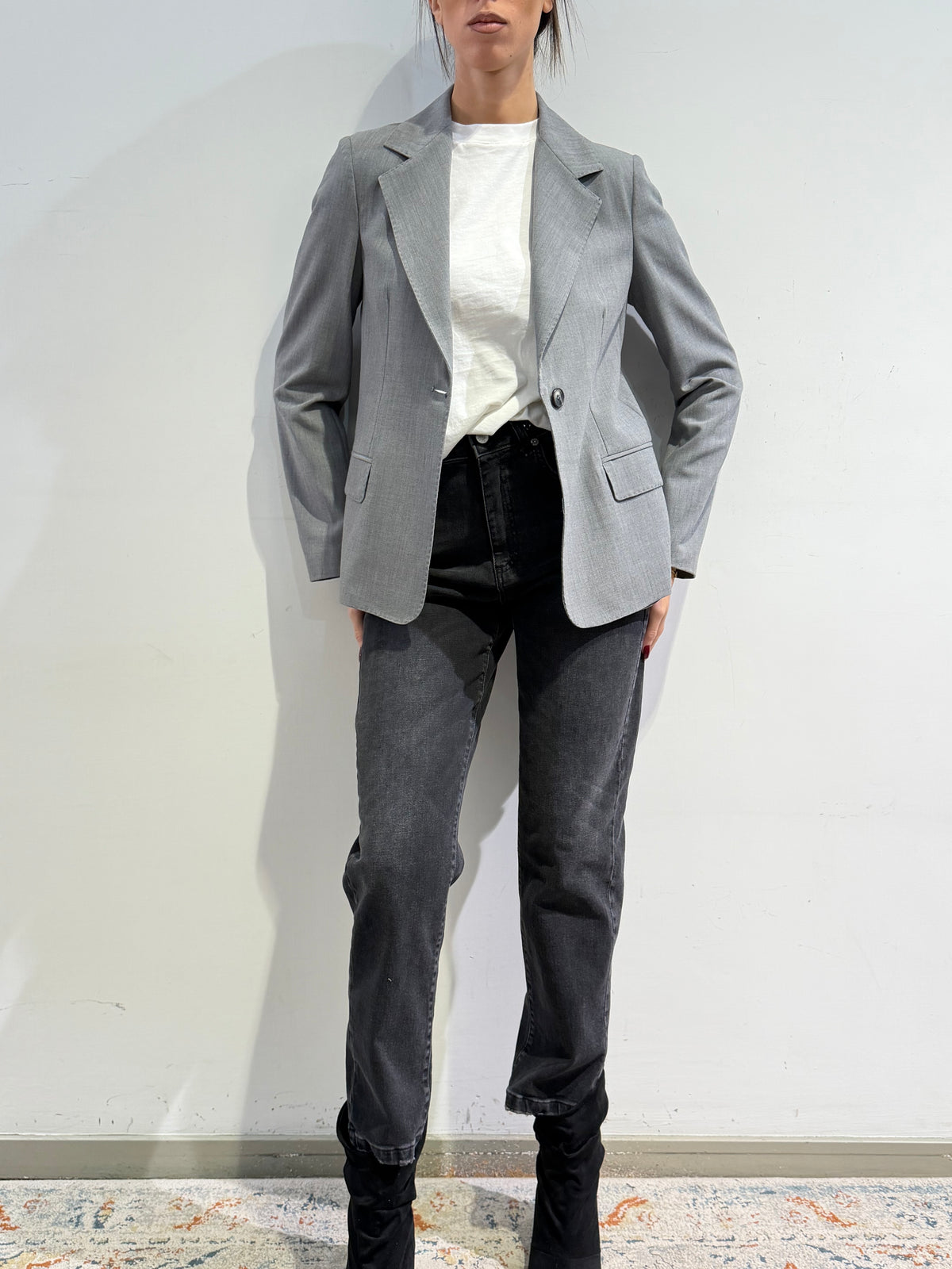 Vicolo - Giacca un bottone slim grigia