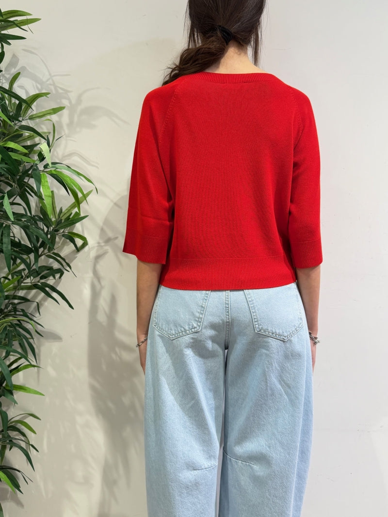 Kontatto - Maglia boxy rossa