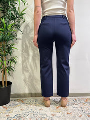 Tensione In - Pantalone punto milano slim fit blu