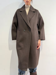 Vicolo - Cappotto lungo doppio petto moro