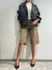 Vicolo - Biker in ecopelle martellata moro
