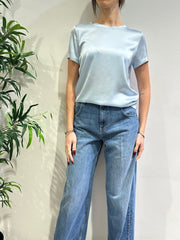Vicolo - T-Shirt in satin celeste