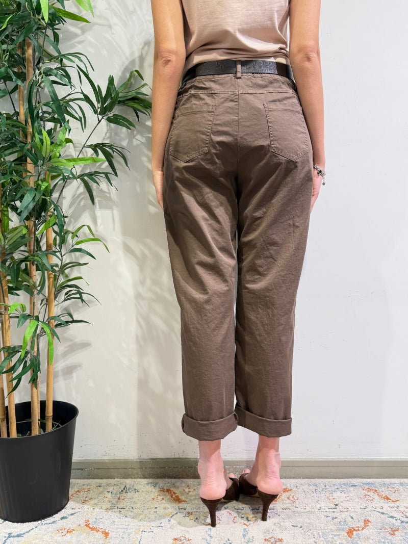 Le Streghe - Pantalone dritto con cintura moro