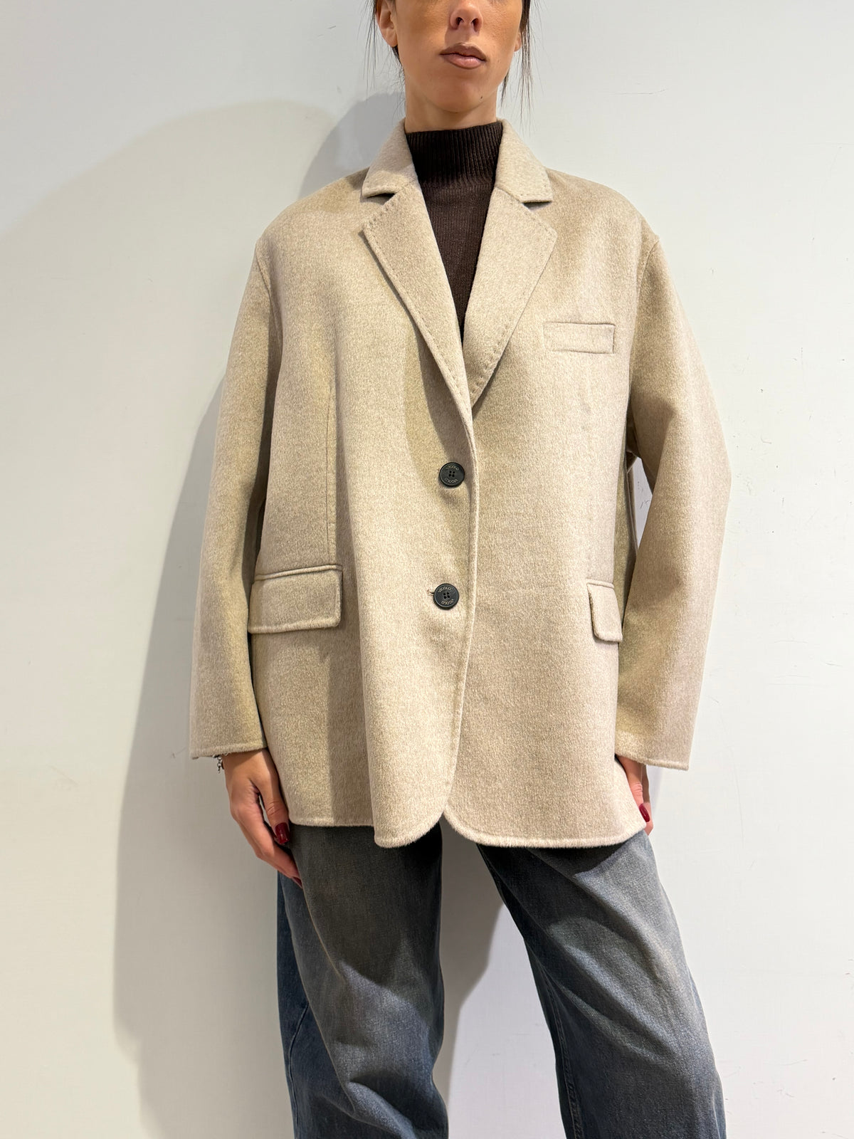 Vicolo - Giacca cappotto due bottoni beige