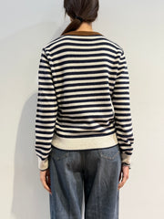 Tensione In - Maglia a righe con numero panna e blu