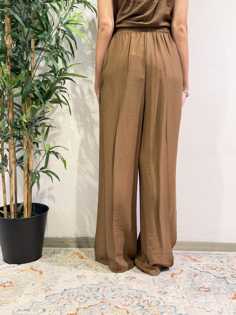Dixie - Coordinato top asimmetrico e pantalone tabacco