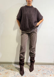 Souvenir - Maglia mohair con trecce moro