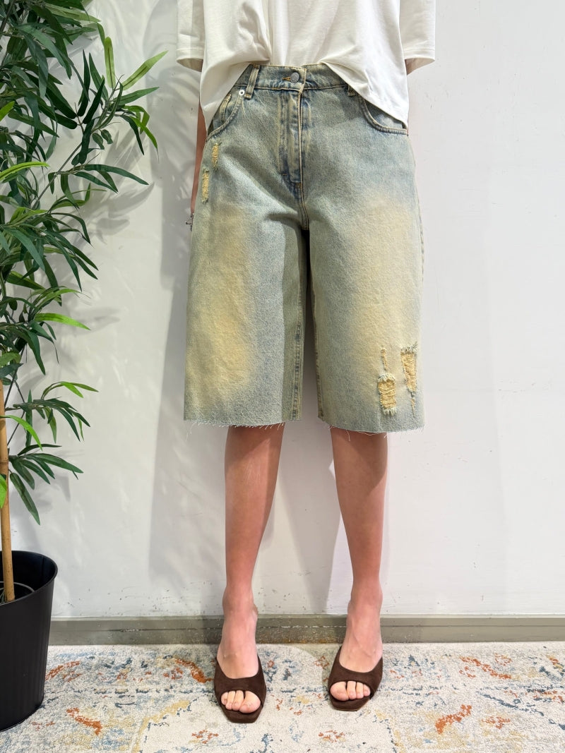 Haveone - Bermuda in jeans sabbiato