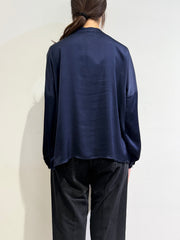 Motel - Camicia in satin blu