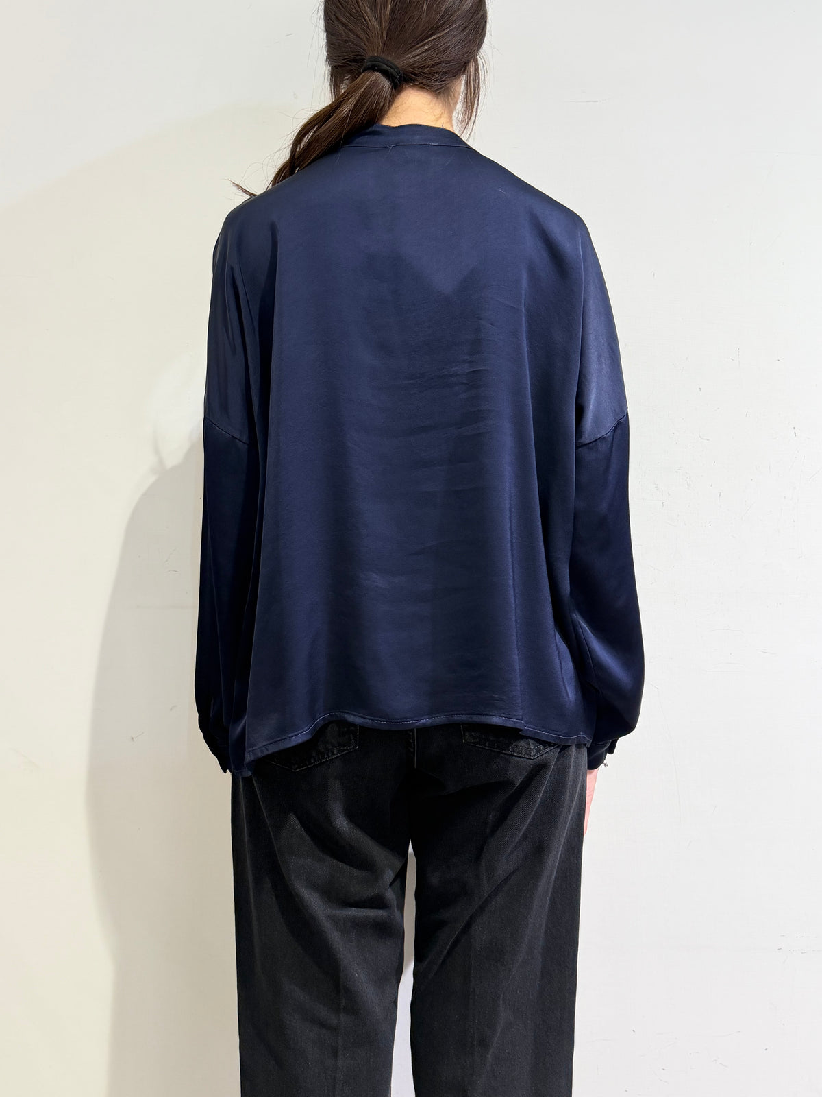 Motel - Camicia in satin blu