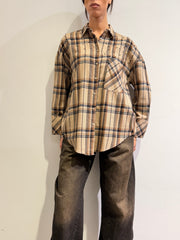 Dixie - Camicia a quadri con borchie cammello