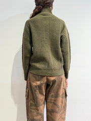 Vicolo - Maglia con zip militare