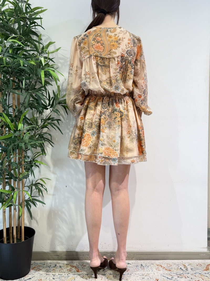 Dixie - Vestito fantasia cashmere cipria