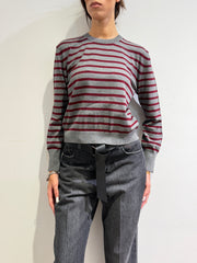 Tensione In - Maglia righe grigia e bordeaux