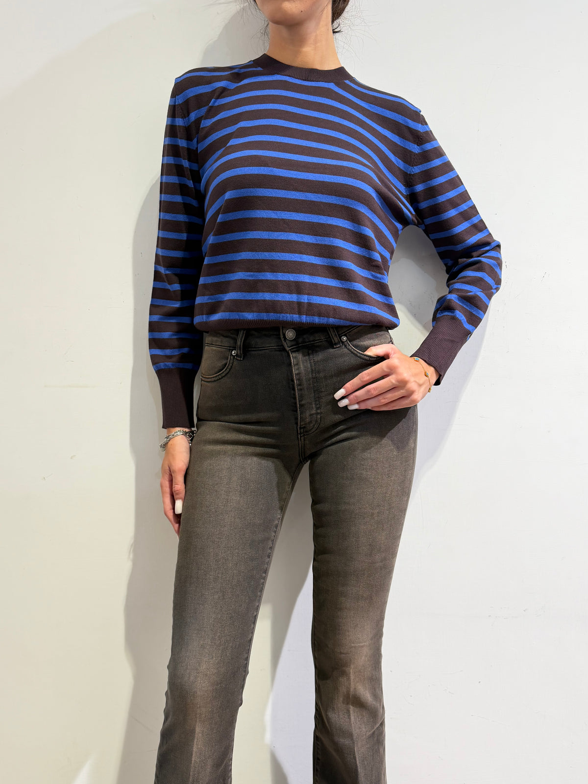 Tensione In - Maglia righe moro e blu