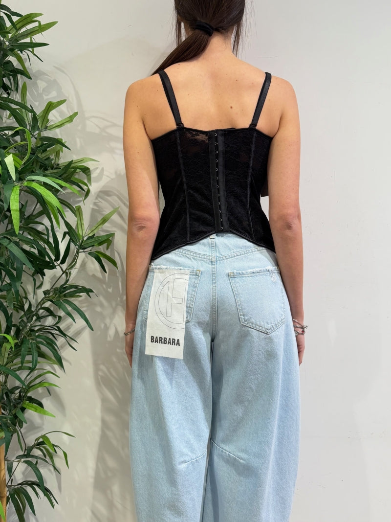 Haveone - Corpetto in pizzo nero