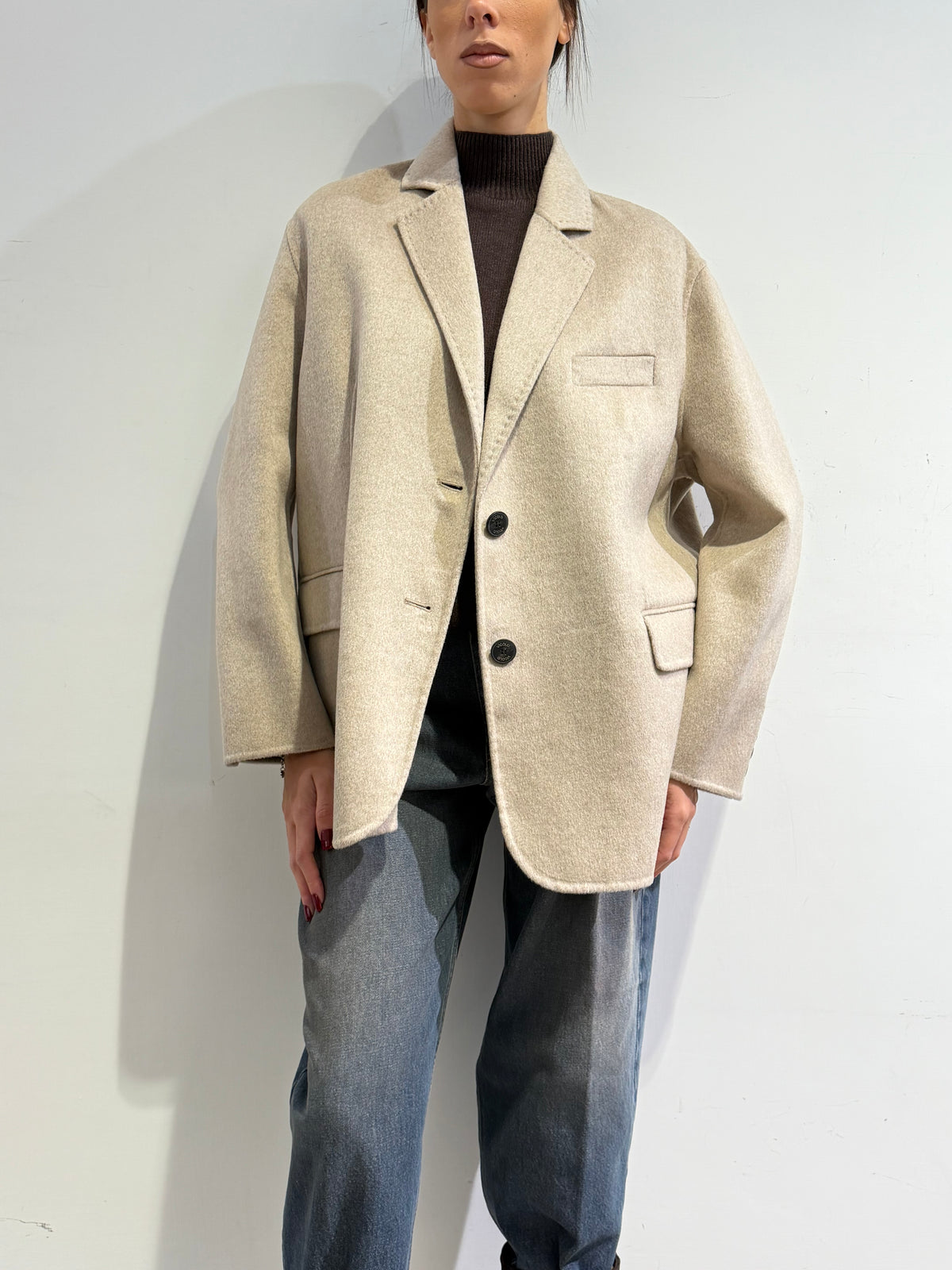 Vicolo - Giacca cappotto due bottoni beige