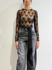 Haveone - Body in pizzo con fascia nera