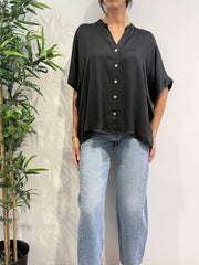 Motel - Camicia in satin nera