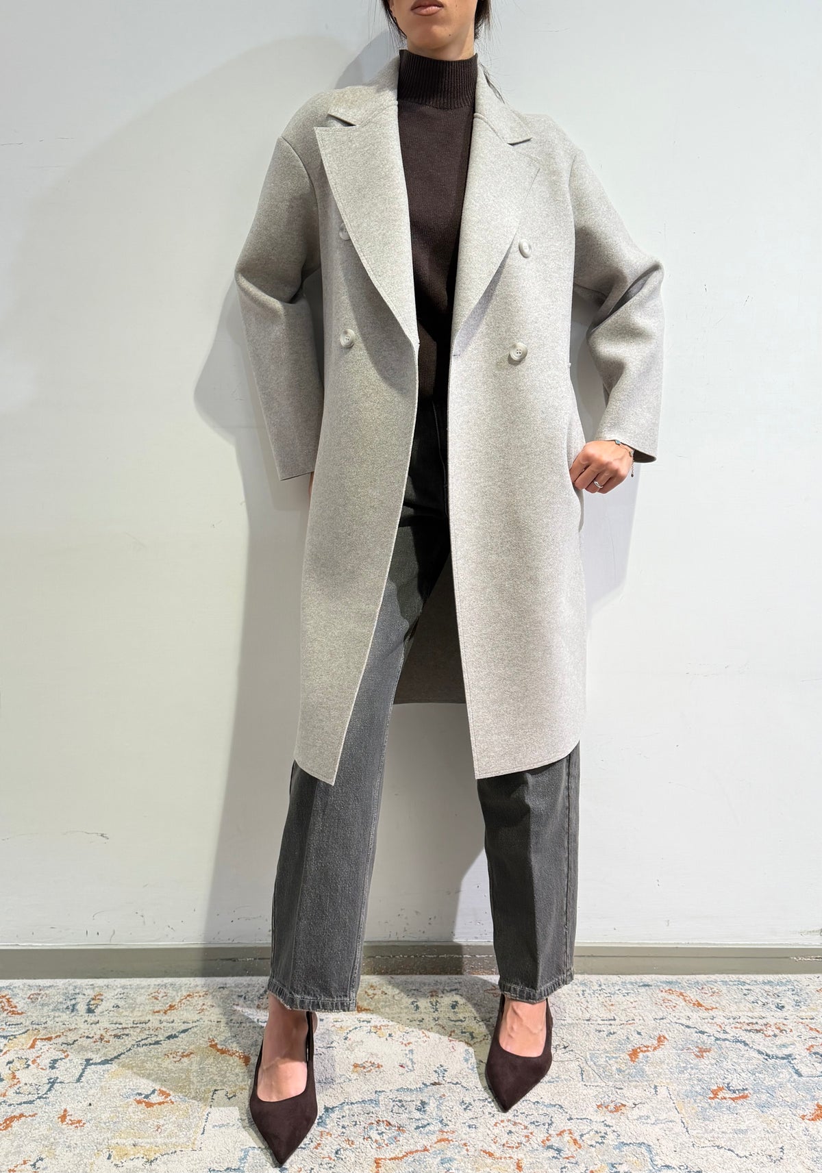 Le Streghe - Cappotto doppio petto ghiaccio