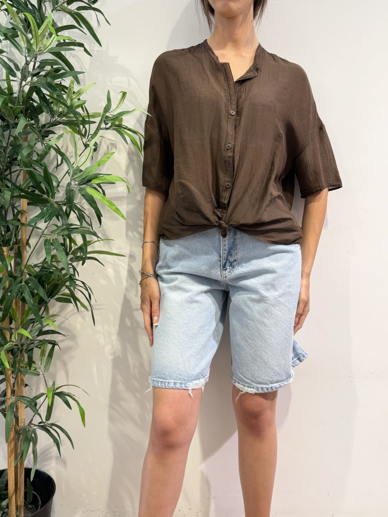 Vicolo - Camicia in mussola moro