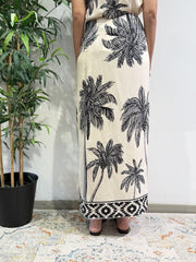 Haveone - Gonna lunga portafoglio palme panna e nera