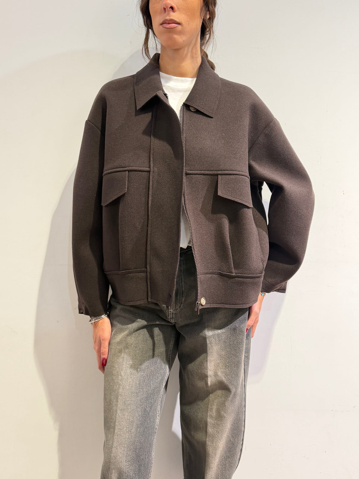 Le Streghe - Bomber in panno moro