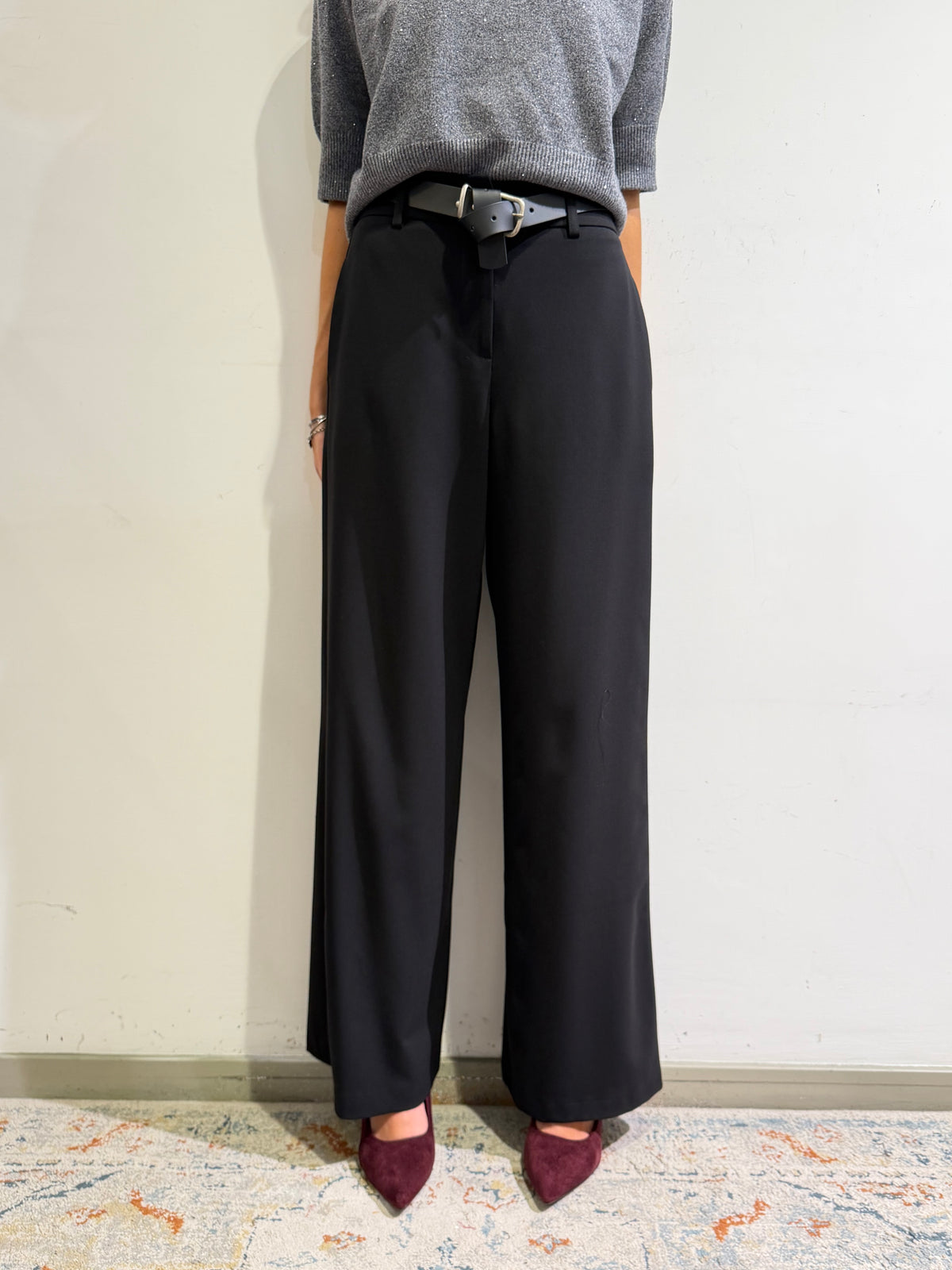 Motel - Pantalone con elastico dietro nero