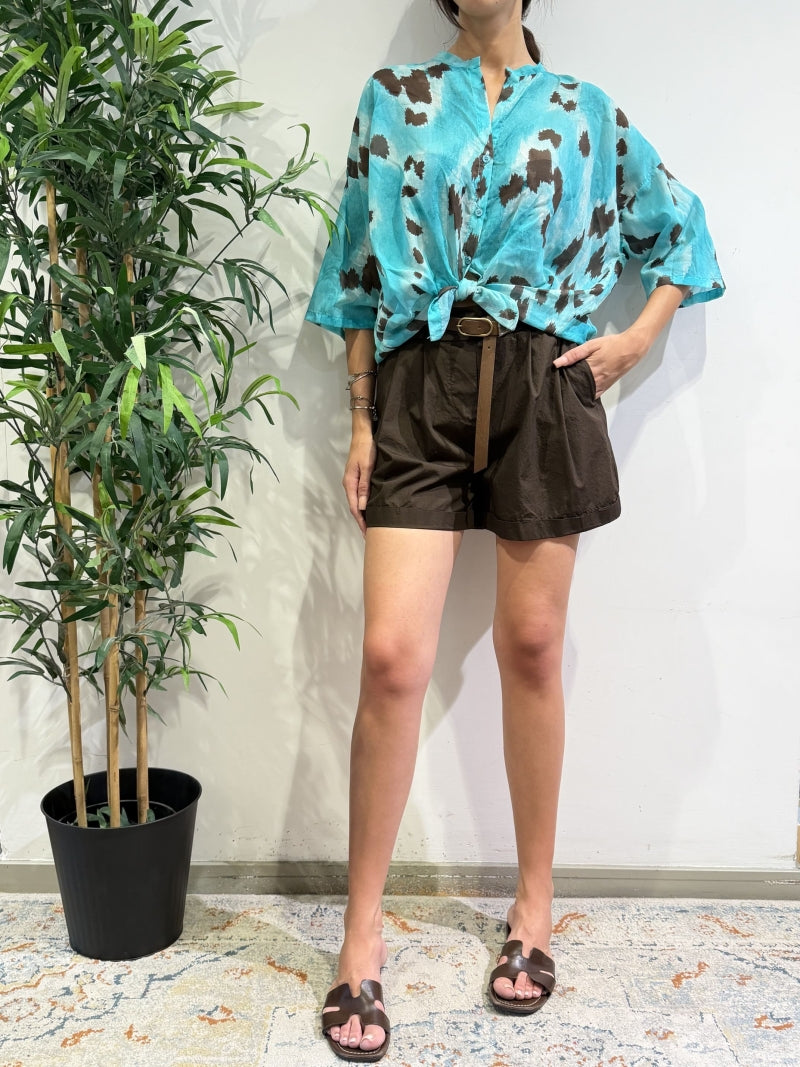 Tensione In - Camicia in mussola fantasia acqua e moro
