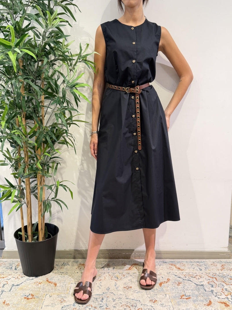 Tensione In - Vestito chemisier girocollo nero