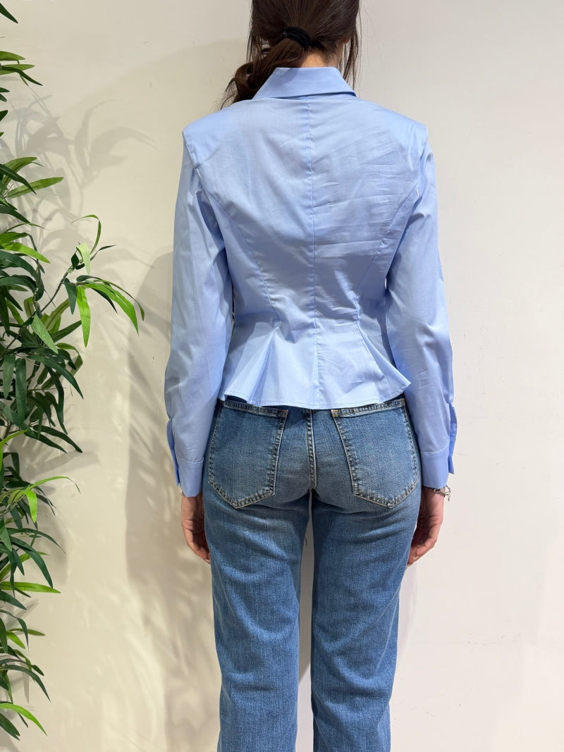 Tensione In - Camicia sfiancata con spalline celeste