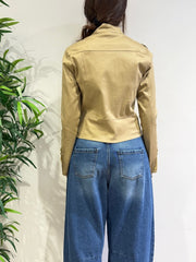 Le Streghe - Giacca napoleon con zip beige
