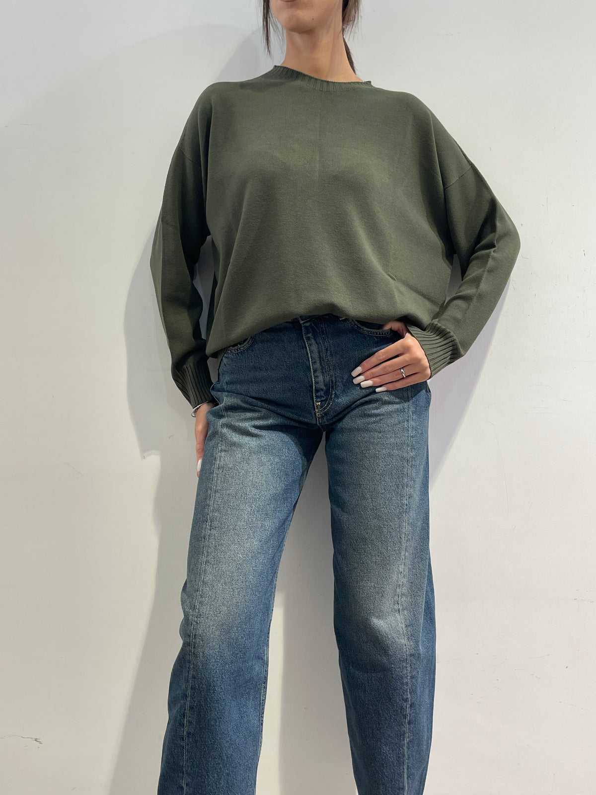 Kontatto - Maglia over girocollo militare