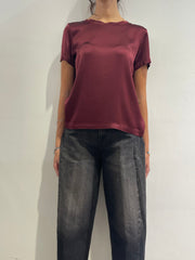 Vicolo - T-shirt satin bordo’