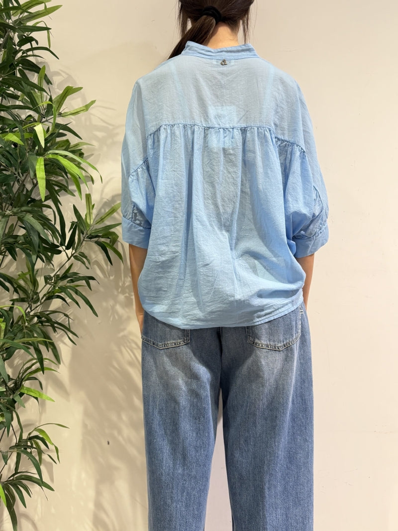 Dixie - Camicia in mussola celeste