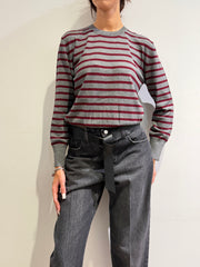 Tensione In - Maglia righe grigia e bordeaux
