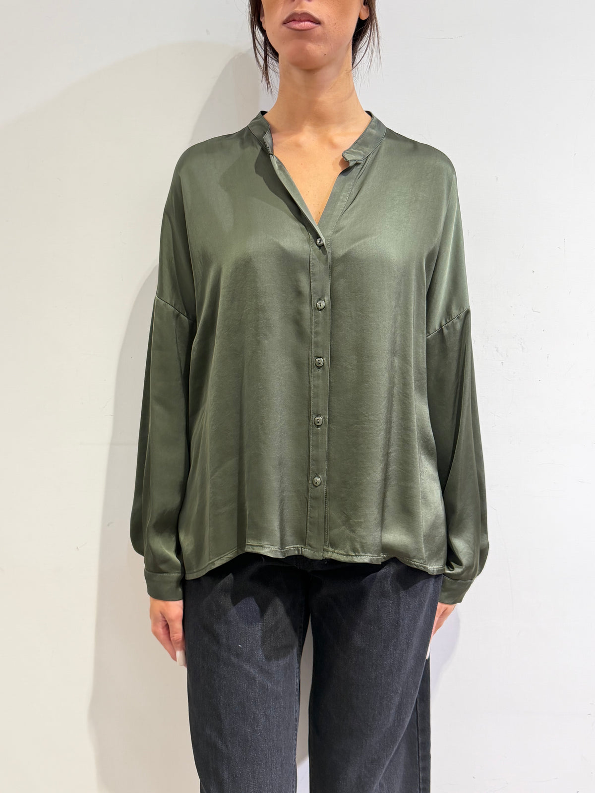 Motel - Camicia in satin militare