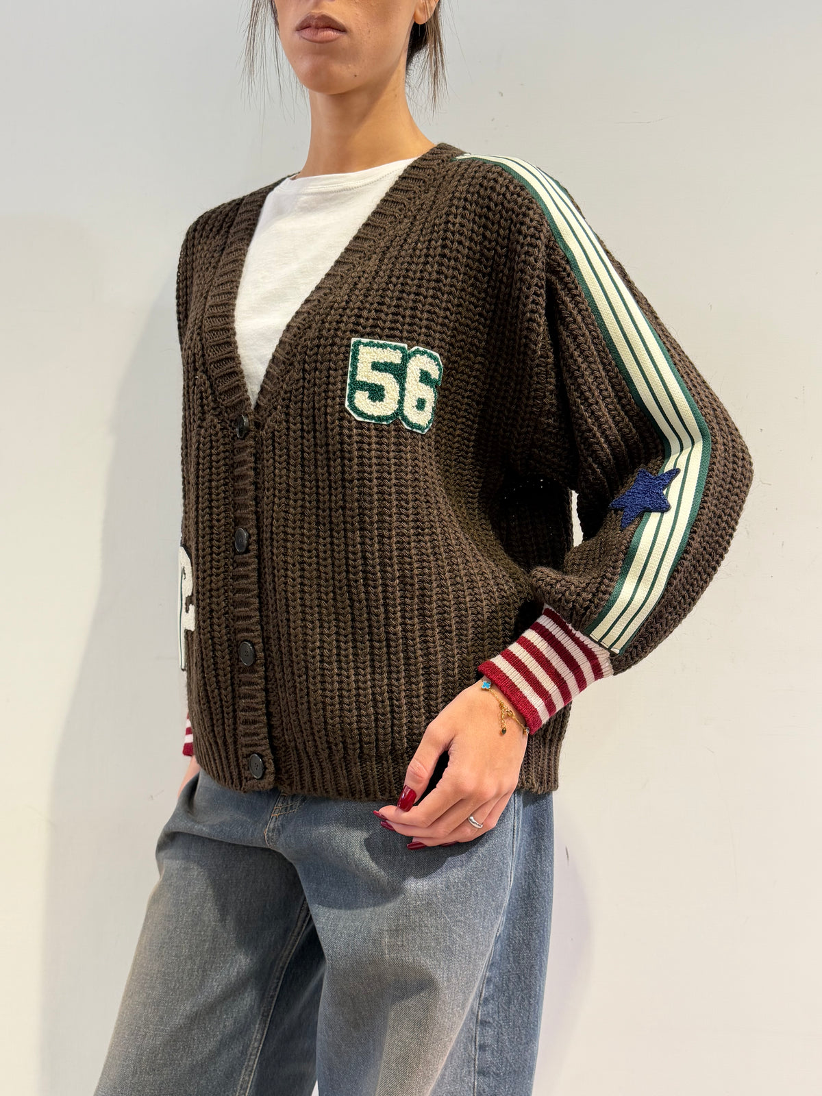 Vicolo - Cardigan con patch moro