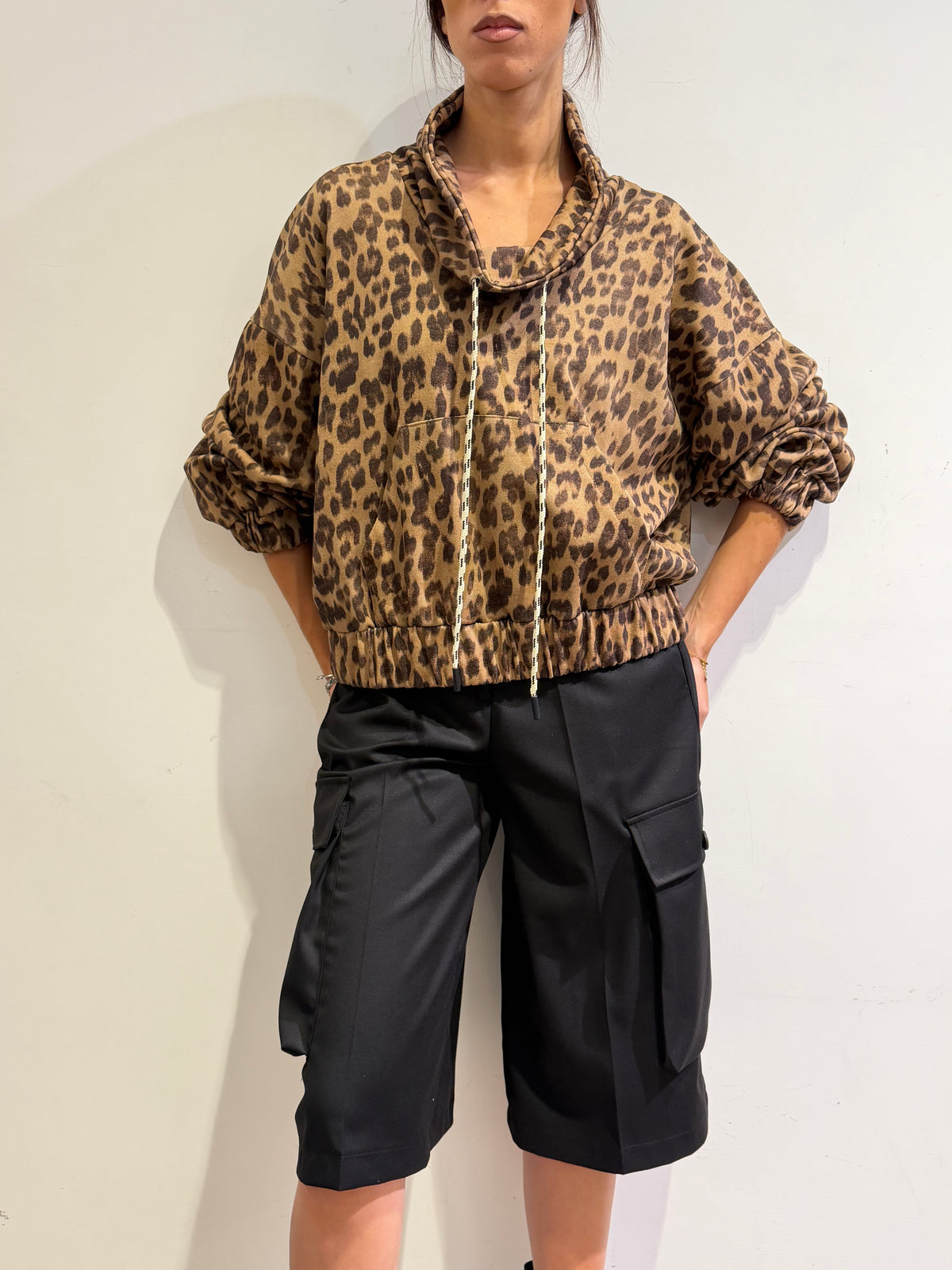 Dixie - Felpa fantasia animalier cammello