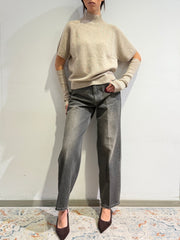 Vicolo - Maglia con manicotti beige