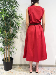 Tensione In - Vestito chemisier girocollo rosso