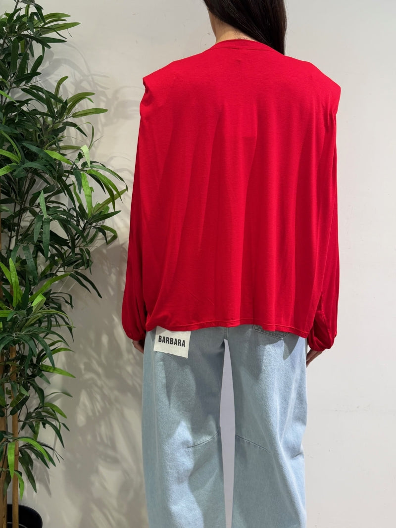 Tensione In - T-Shirt over con spalline rossa