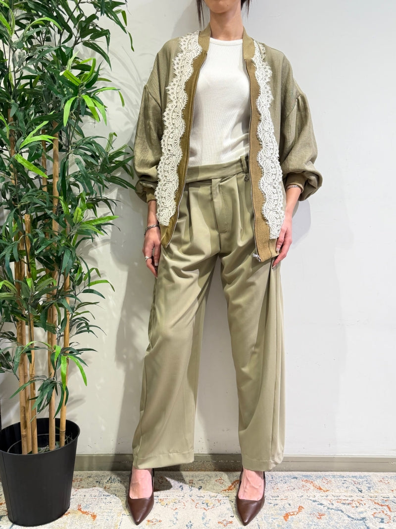 Dixie - Bomber con dettagli in pizzo militare