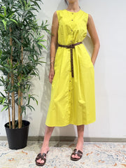 Tensione In - Vestito chemisier girocollo lime