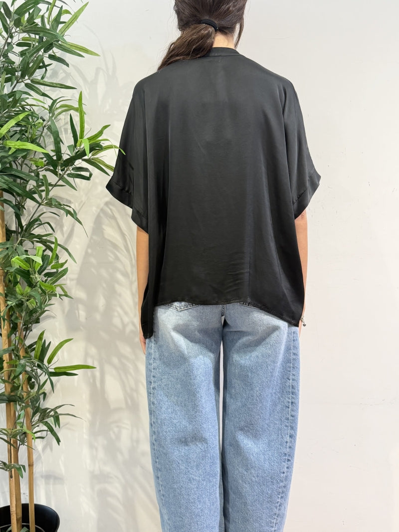 Motel - Camicia in satin nera