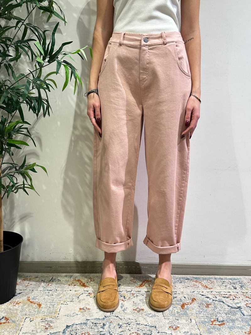 Motel - Pantalone barrel rosa