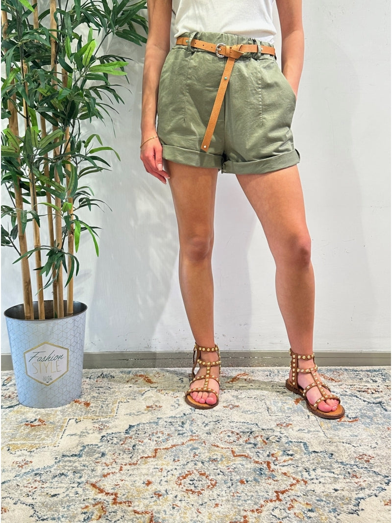 Motel - Shorts con elastico militare