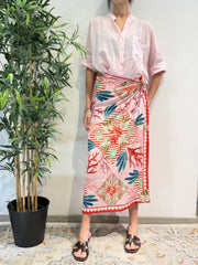 Tensione In - Gonna pareo lunga coralli rosa
